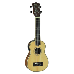 Tiki '6 Series' Spruce Solid Top Electric Soprano Ukulele with H
